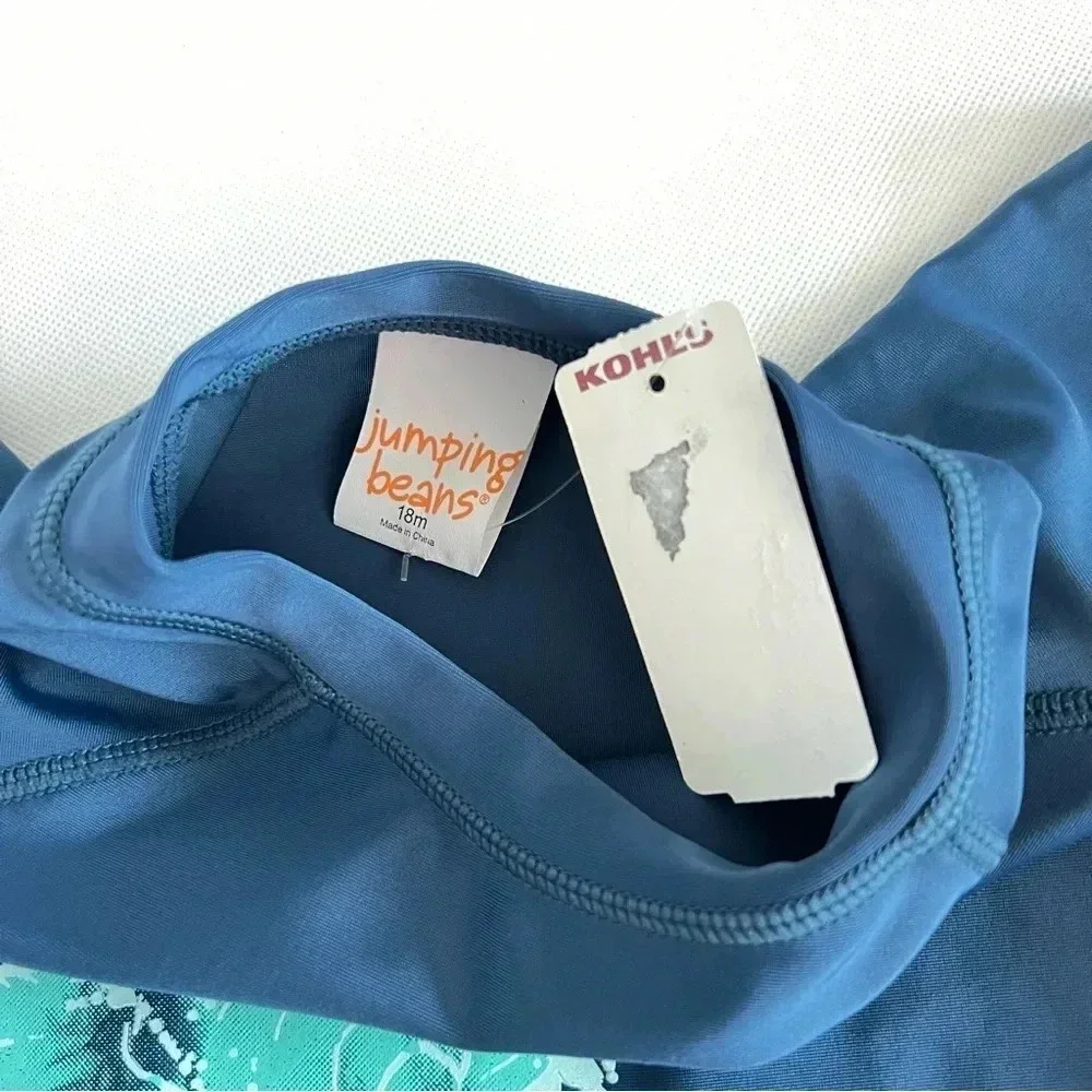 Jumping Beans Navy Blue Rashguard Top Size 18 Months Baby Kids Dinosaur Print - Picture 4 of 4